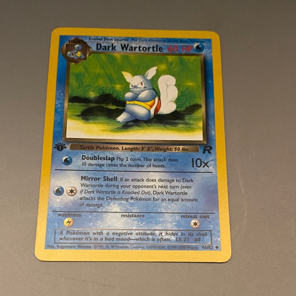 Pokemon WOTC 1st Edition Team Rocket 2000 Dark Wartortle 46/82 - Picture 1 of 7